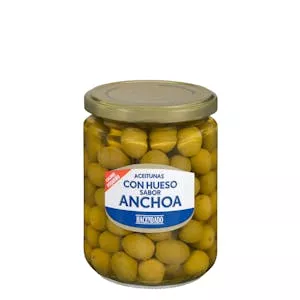 Aceitunas verdes con hueso Hacendado sabor anchoa Mercadona