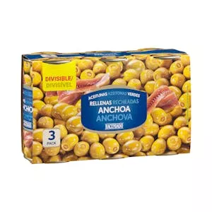 Aceitunas verdes rellenas de anchoa Hacendado Mercadona