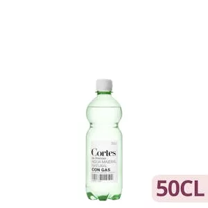 Agua mineral con gas pequeña Cortes Mercadona