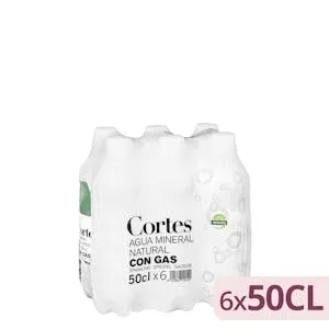 Agua mineral con gas pequeña Cortes Mercadona