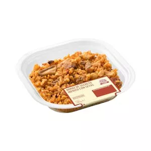 Arroz de secreto ibérico con setas Hacendado Mercadona
