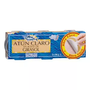 Atún claro en aceite de girasol Hacendado Mercadona