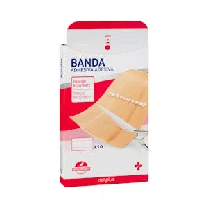 Bandas adhesivas fijación fuerte color beige Deliplus para cortar Mercadona