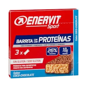 Barritas con proteínas Enervit Sport sabor coco y chocolate Mercadona