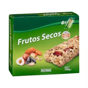 Barritas de cereales con frutos secos Hacendado Mercadona