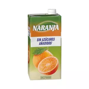 Bebida de naranja Hacendado sin azúcares añadidos Mercadona