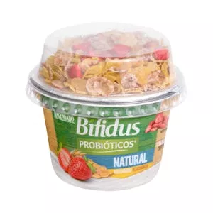 Bífidus natural probiótico azucarado Hacendado con cereales y fresas deshidratadas Mercadona
