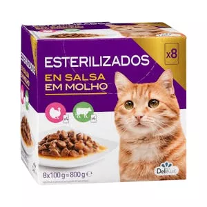 Bocaditos en salsa gato adulto Delikuit esterilizado Mercadona