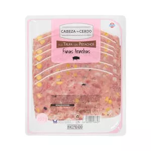 Cabeza de cerdo trufa con pistachos Hacendado finas lonchas Mercadona