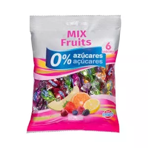 Caramelos Mix Fruits Hacendado 0% azúcares Mercadona