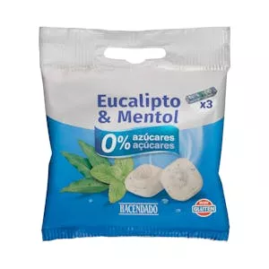 Caramelos sabor eucalipto y mentol Hacendado 0% azúcares Mercadona