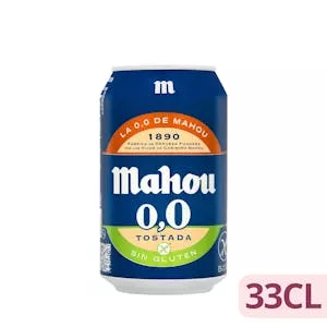 Cerveza sin gluten Mahou 0,0% sin alcohol tostada Mercadona