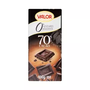 Chocolate 70% negro Valor 0% azúcares añadidos Mercadona