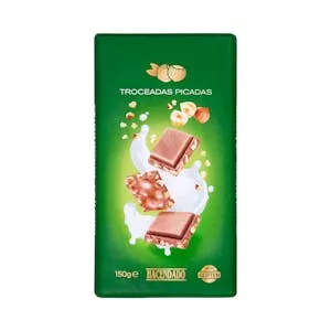 Chocolate con leche Hacendado avellanas troceadas Mercadona