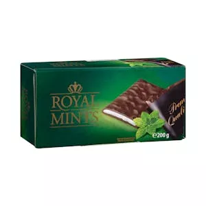 Chocolatinas de chocolate negro Royal Mints 49% rellenas de crema sabor a menta Mercadona
