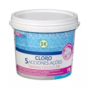 Cloro 5 acciones disolución lenta tabletas para piscina Mercadona