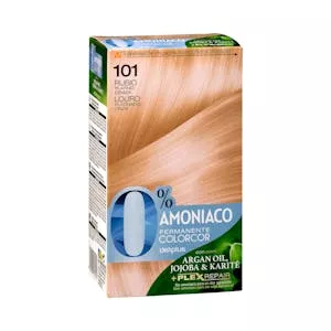 Coloración permanente 101 rubio platino ceniza Deliplus 0% amoníaco Mercadona