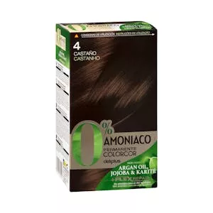 Coloración permanente 4 castaño Deliplus 0% amoníaco Mercadona