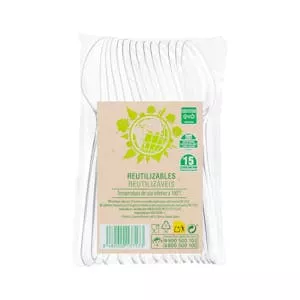 Cucharas de plástico Bosque Verde reutilizables Mercadona