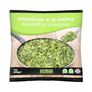Espinacas a la crema Hacendado ultracongeladas Mercadona