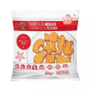 Figuritas de merluza empanadas Hacendado ultracongeladas Mercadona