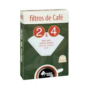 Filtros de café para cafeteras tamaño 2 y 4 Bosque Verde Mercadona