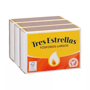 Fósforos de madera largos Tres Estrellas Mercadona