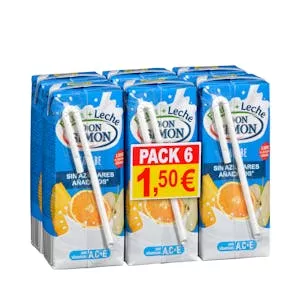 Fruta + leche caribe Don Simón sin azúcares añadidos y zero materia grasa Mercadona