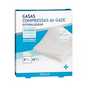 Gasas esterilizadas de algodón 100% hidrófilo Deliplus Mercadona