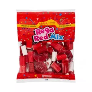 Golosinas Rega Red Mix Hacendado sabor fresa, nata y tutti frutti Mercadona