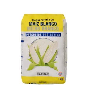 Harina de maíz blanco precocida Hacendado Mercadona