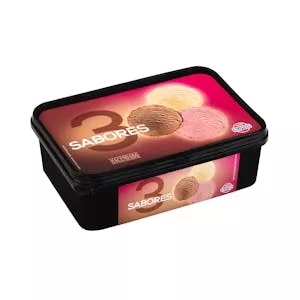 Helado 3 sabores Hacendado chocolate, vainilla y fresa Mercadona