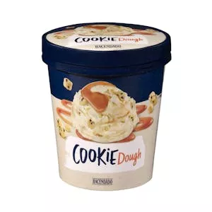 Helado Cookie Dough Hacendado de crema de vainilla con trozos de galletas Mercadona