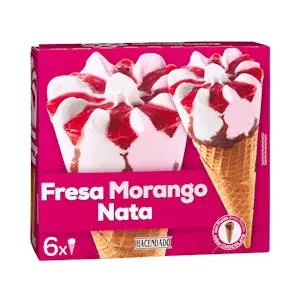 Helado cucurucho fresa nata Mercadona