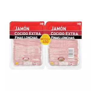 Jamón cocido extra Hacendado finas lonchas Mercadona
