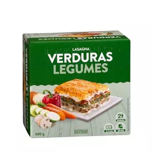 Lasaña de verduras Hacendado ultracongelada Mercadona