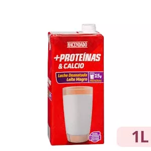 Leche +Proteínas desnatada Hacendado Mercadona