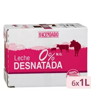 Leche desnatada Hacendado Mercadona