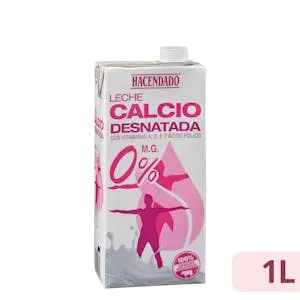 Leche desnatada calcio Hacendado Mercadona