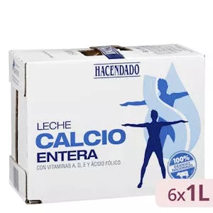 Leche entera calcio Hacendado Mercadona