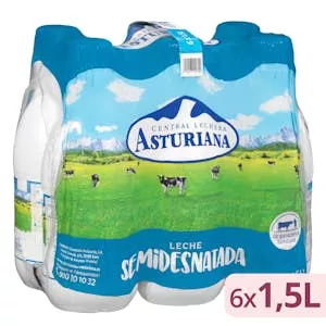 Leche semidesnatada Asturiana Mercadona