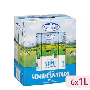 Leche semidesnatada Asturiana Mercadona