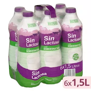 Leche semidesnatada sin lactosa Hacendado Mercadona