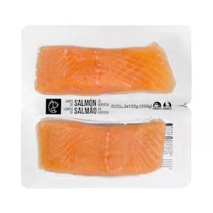 Lomos de salmón sin piel y sin espinas Hacendado congelado Mercadona
