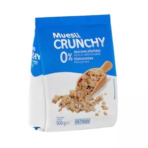 Muesli Crunchy Hacendado 0% azúcares añadidos y 0% edulcorantes Mercadona
