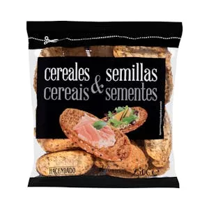 Panecillos tostados cereales y semillas Hacendado Mercadona