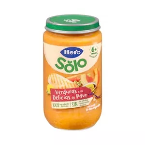 Papilla verduritas con delicias de pavo Hero Solo natur +6 meses Mercadona
