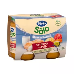 Papilla verduritas con pollo Hero Solo buenas noches +6 meses Mercadona