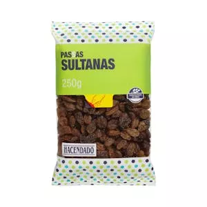 Pasas sultanas sin semillas Hacendado Mercadona