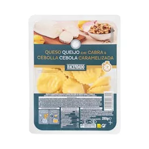 Pasta fresca girasoles queso de cabra y cebolla caramelizada Hacendado Mercadona